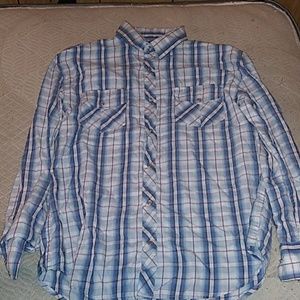 Blue button up dress shirt